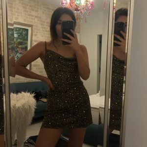 Army green cheetah dress